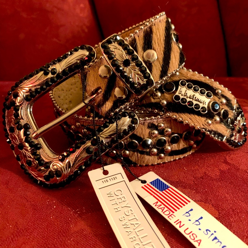 Zebra BB Simon Size Large Black Crystals